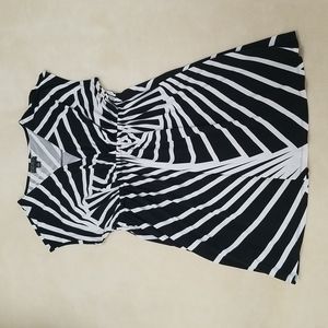 Palm print jersey knit dress